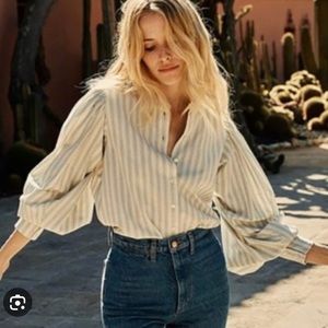 Doen Striped Cream Blouse